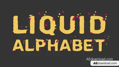 Liquid alphabet Video Displays template preview