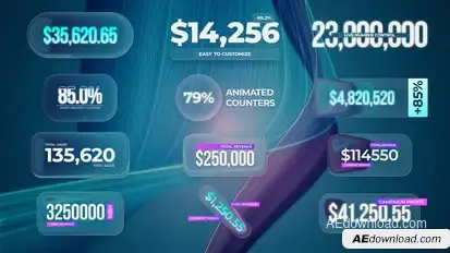 Liquid Animated Counters Infographics template preview