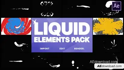 Liquid Elements And Transitions | After Effects Video Displays template preview