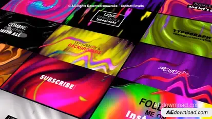 Liquid Gradient Backgrounds and Typography Video Displays template preview