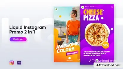 Liquid Instagram Promo 2 in 1 Video Displays template preview