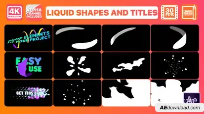 Liquid Shapes And Titles | After Effects Video Displays template preview