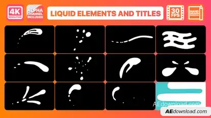 Liquid Shapes And Titles Video Displays template preview
