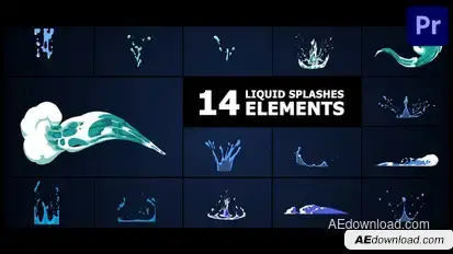 Liquid Splashes Elements | Premiere Pro MOGRT Premiere Pro template preview
