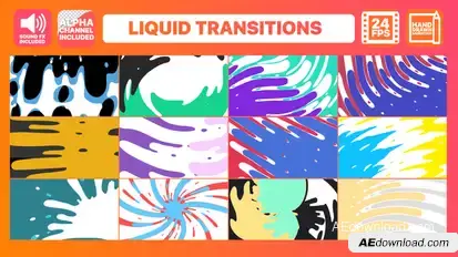 Liquid Transitions Pack Video Displays template preview