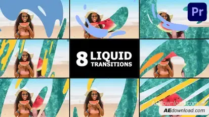 Liquid Transitions | Premiere Pro MOGRT Premiere Pro template preview