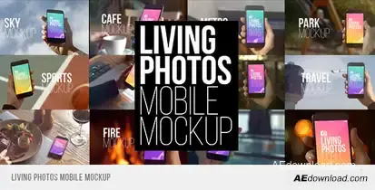 Living Photos Mobile Mockup Video Displays template preview