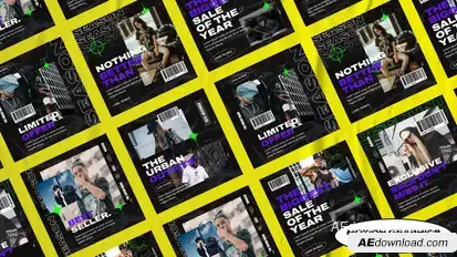 Loarse Streetwear Media Posts | Mogrt Premiere Pro template preview