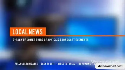 Local News Broadcast Lower Third Package Video Displays template preview