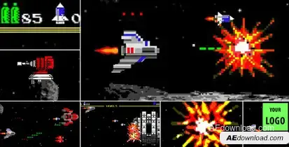 Logo Arcade Game 8 Bit Video Displays template preview