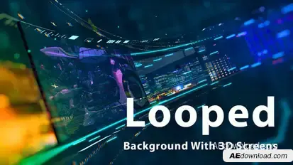 Looped Background With 3D Screens Video Displays template preview