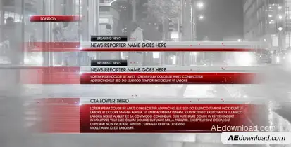 Lower Third News 5 Video Displays template preview