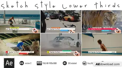 Lower Thirds - Sketch Video Displays template preview