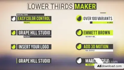 Lower Thirds Maker Video Displays template preview