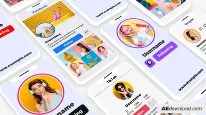 Lower Thirds Phone Premiere Pro template preview