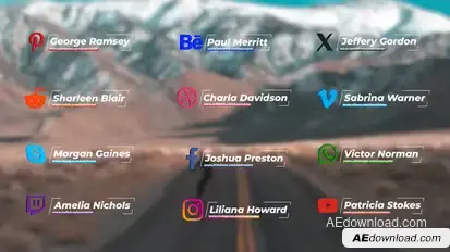 Lower Thirds Social Media Premiere Pro template preview
