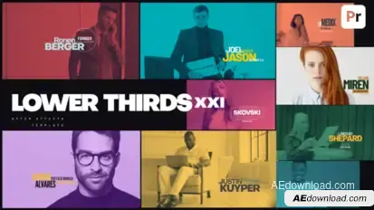 Lower Thirds XXI Premiere Pro template preview