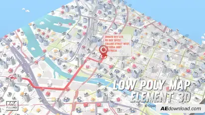 Lowpoly Map Element 3D Video Displays template preview