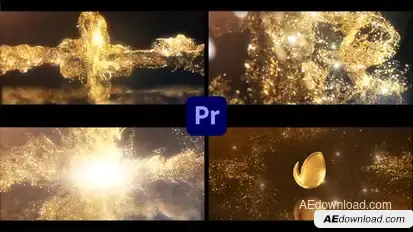 Luxury Gold Explosion Logo Premiere Pro template preview