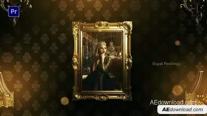 Luxury Golden Frame Display Premiere Pro template preview