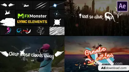 Lyric Elements and Scenes | After Effects Video Displays template preview