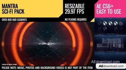 Mantra (Sci-Fi Pack) Video Displays template preview
