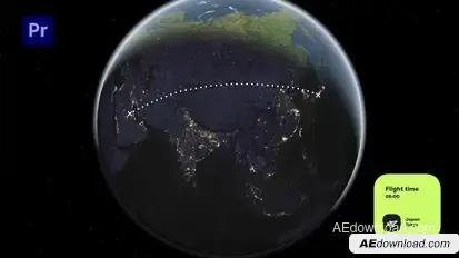 Map Route Animations Premiere Pro template preview