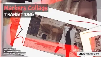 Marker Collage Transitions: Creative Marker-Style Transitions with a Photo Collage Feel Premiere Pro template preview