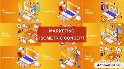 Marketing - Isometric Concept Video Displays template preview