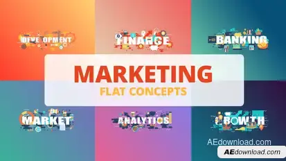 Marketing - Typography Flat Concept Video Displays template preview