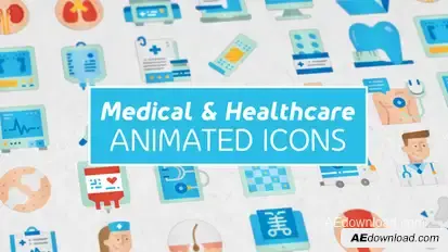 Medical & Healthcare Icons Video Displays template preview