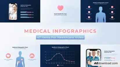 Medical Healthcare Infographics Video Displays template preview