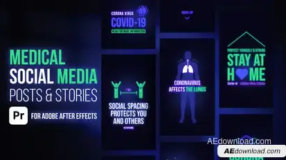 Medical Social Media Posts & Stories Pr Premiere Pro template preview