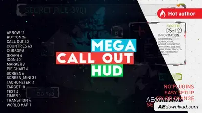 Mega call out HUD Video Displays template preview