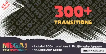 Mega Transitions FX Pack Video Displays template preview