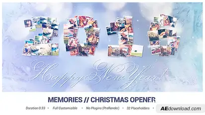 Memories // Christmas Opener Video Displays template preview