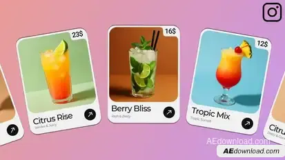 Menu Item Carousel Premiere Pro template preview