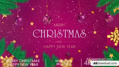 Merry Christmas and Happy New Year 2 Video Displays template preview
