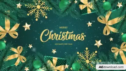 Merry Christmas And Happy New Year Mogrt Premiere Pro template preview