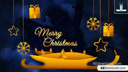 Merry Christmas Greeting Card Video Displays template preview