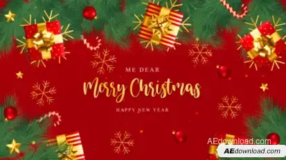 Merry Christmas  Intro Mogrt Premiere Pro template preview