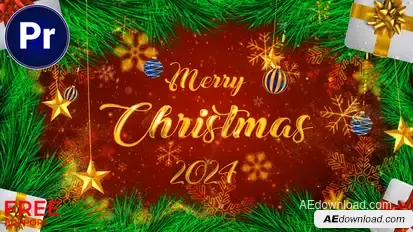 Merry Christmas Intro || Xmas Intro MOGRT Premiere Pro template preview