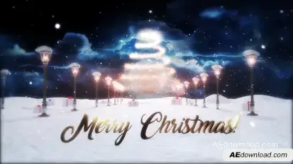 Merry Christmas Logo Reveal Video Displays template preview