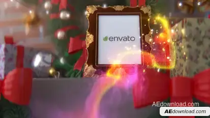 Merry Christmas | Picture on Fireplace Video Displays template preview