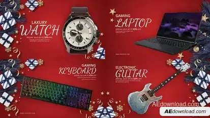 Merry Christmas Sale V81 Video Displays template preview