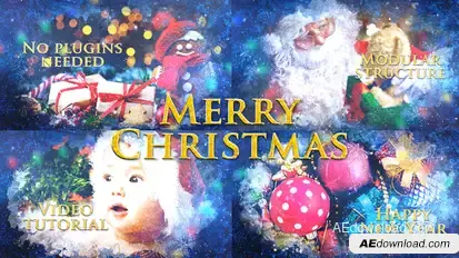 Merry Christmas Slideshow / Holiday Greetings / Winter Memories Album / New Year Titles Video Displays template preview