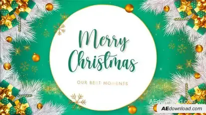 Merry Christmas Slideshow | New Year 2024 (MOGRT) Premiere Pro template preview