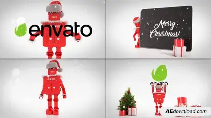 Merry Christmas With Robot Roby Video Displays template preview