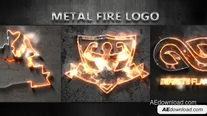 Metal Fire Logo Video Displays template preview