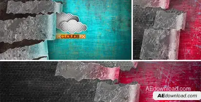 Metal Peal-off Logo Reveal  Video Displays template preview